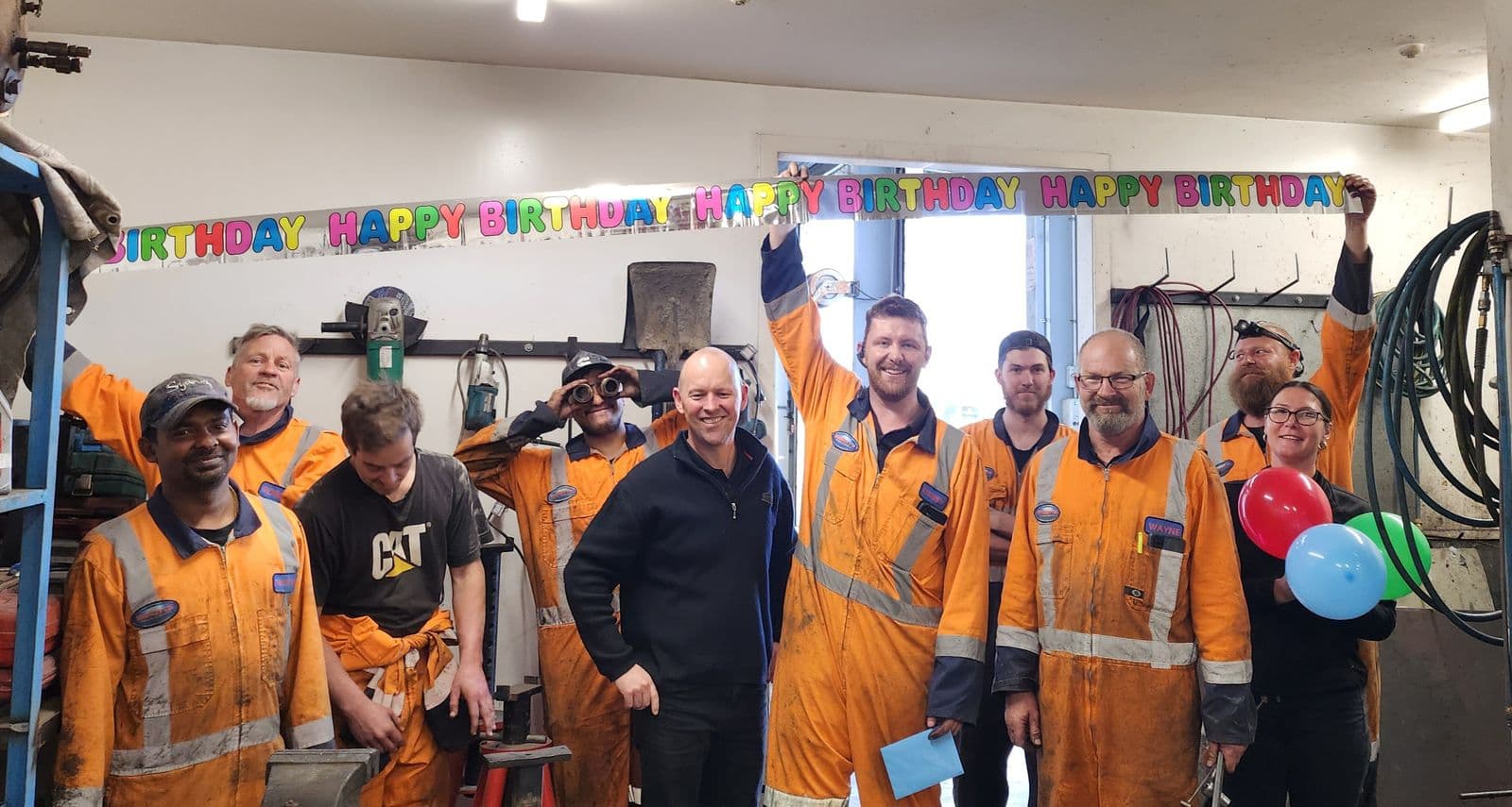 The Emmetts Truck Services team at the Whanganui workshop
